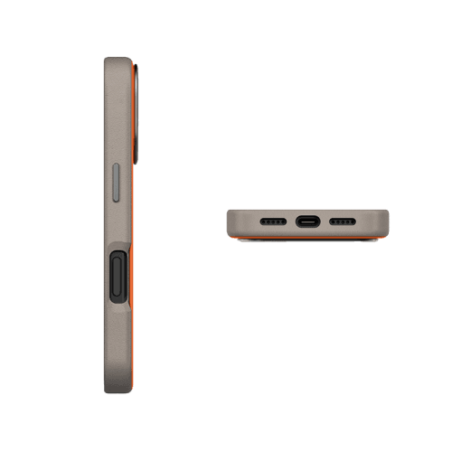 Uniq Hybrid Lyden DS MagSafe Case for iPhone 17 Pro - Flame Orange / Flint Grey
