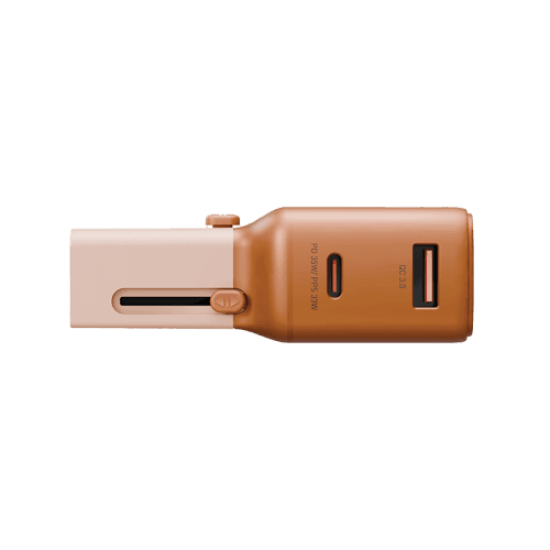 Energea TravelGo 1-Port USB-C & 1-Port USB-A 35W Travel Adapter - Orange