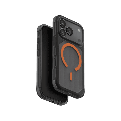 Uniq Hybrid Combat Active MagSafe Case for iPhone 17 Pro - Frost Smoke / Orange