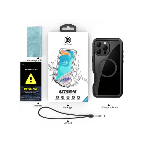 ShellBox GT MagSafe With Water Proof Case for iPhone 16 Pro Max - Black