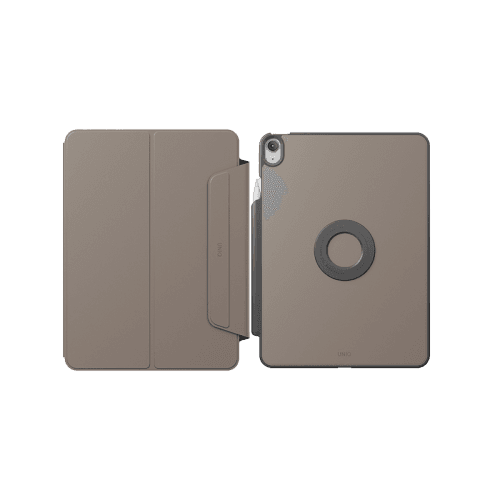 Uniq Rovus Snap Mount Magnetic 360 Rotating Detachable Case for iPad Air 13" M2 6th Gen - Flint Grey