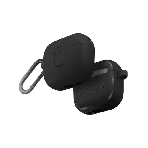 Uniq Clyde Lock Case for Airpods 4th Gen - Charcoal & Dark Grey