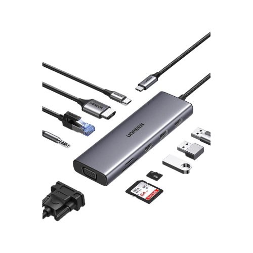 يوجرين - هب USB-C متعدد الوظائف - رمادي