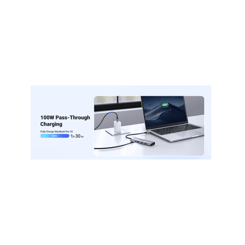 يوجرين - هب USB-C متعدد الوظائف - رمادي