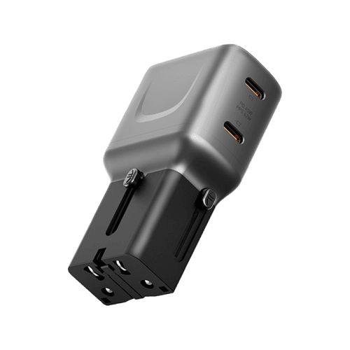 Energea TravelGo 2 Port USB-C 45W PD Travel Adapter - Gunmetal Black