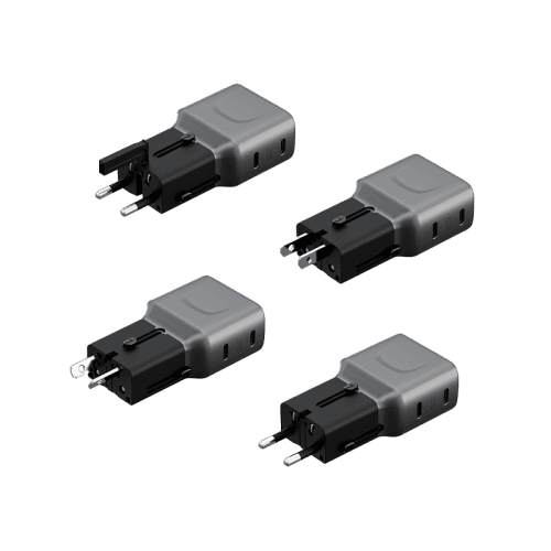 Energea TravelGo 2 Port USB-C 45W PD Travel Adapter - Gunmetal Black