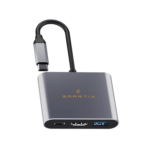 Smart Premium 3 in 1 USB-C Hub - Grey