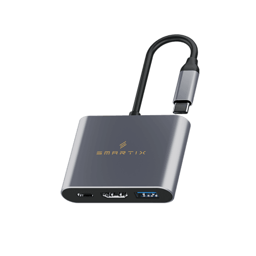 Smart Premium 3 in 1 USB-C Hub - Grey