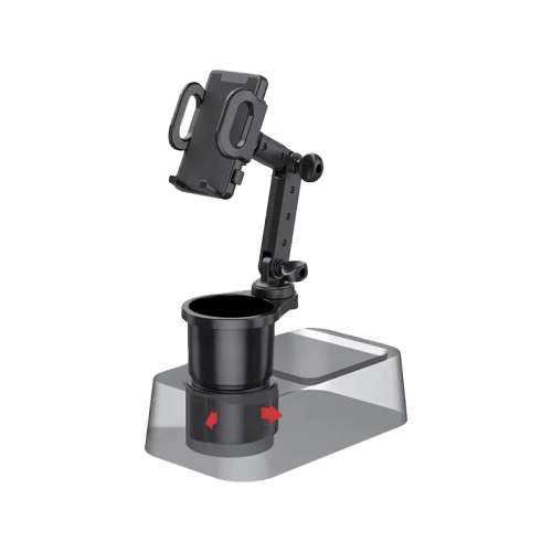 Green Lion 2-In-1 Flexgrip Car Cup Holder & Phone Mount - Black