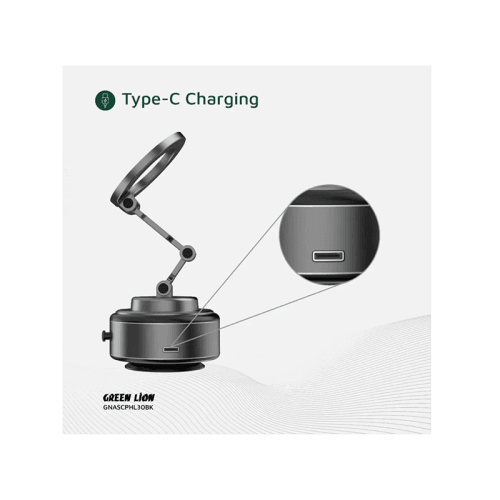 Green Lion GX-30 360° Rotation MagSafe Auto Suction Phone Holder - Matte Black