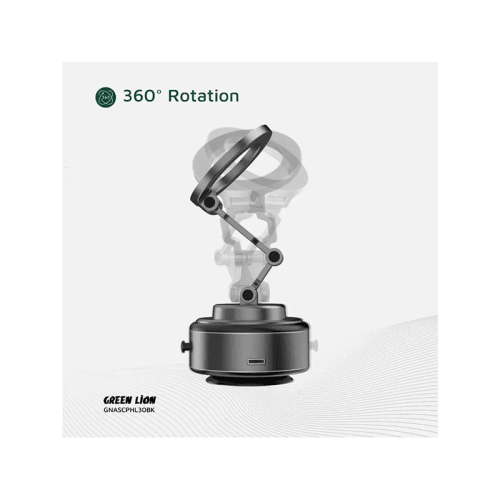 Green Lion GX-30 360° Rotation MagSafe Auto Suction Phone Holder - Matte Black