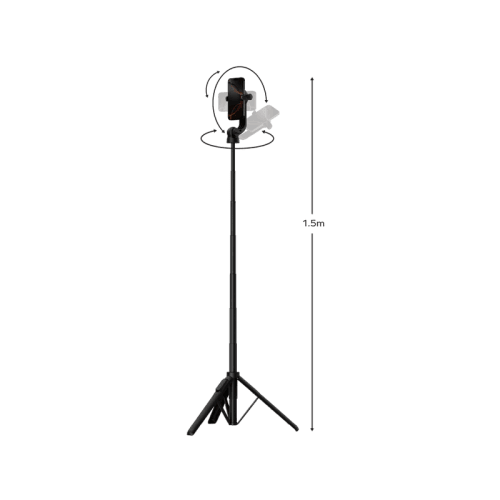 Momax 1-Snap Pole Magnetic Tripod Selfie Stick with Wireless Remote - Black