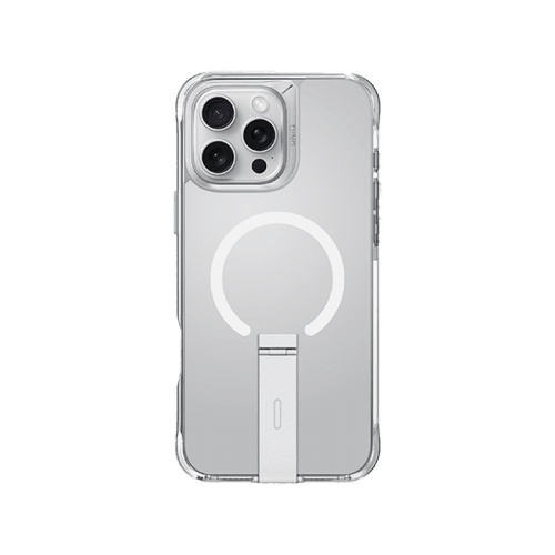 Uniq Hybrid Eleva MagSafe Case with Camera Stand for iPhone 16 Pro Max – Lucent Clear