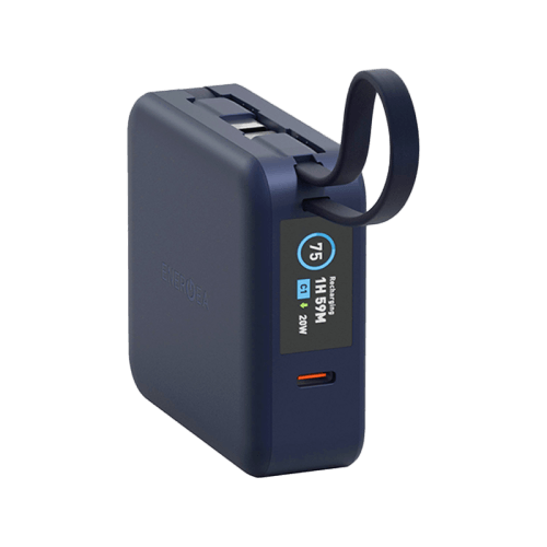 Energea Magpac Mini Plus Wireless Power Bank 10000mAh With Build in USB-C Cable & Display - Blue