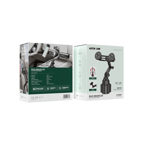 Green Lion Duo Magflex Car Cup Holder Mount - Black