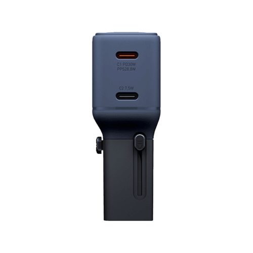 Energea TravelGo Adapter 30 2 Port USB-C 30W PD Travel Adapter - Indigo Blue