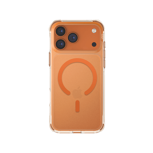 Uniq Hybrid Lifepro Xtreme MagSafe case for iPhone 17 Pro - Frost Clear / Volt Orange