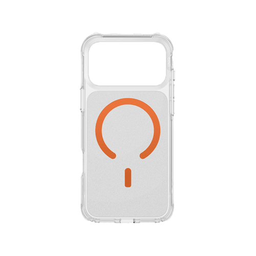 Uniq Hybrid Lifepro Xtreme MagSafe case for iPhone 17 Pro - Frost Clear / Volt Orange