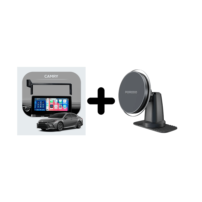 Bundle - Car Mount Screen Frame for Camry (2024-2026) + Porodo 2 In 1 Magsafe Car Mount - Black