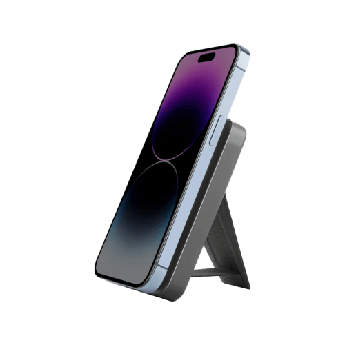Energea MagPac Grip With Magsafe Compatible Power Bank With Stand 10000mAh - Gunmetal