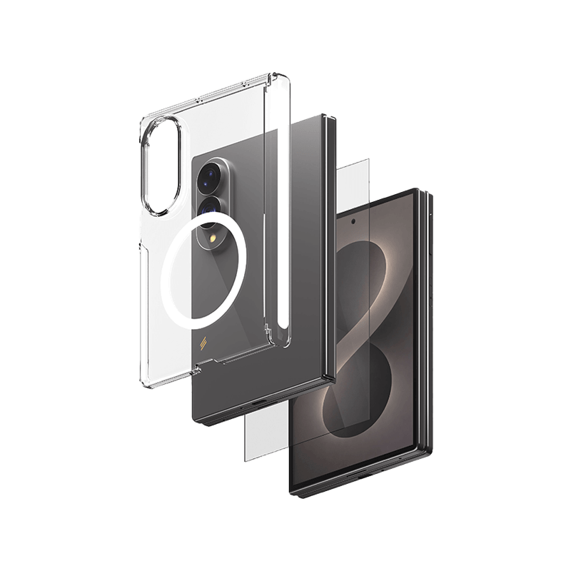 Smart Premium Ultra Guard Magnetic Bundle for Samsung Galaxy Z Fold 8 (Screen Protector + Clear Case)