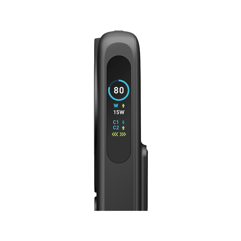 Energea Magpac Ultra Qi2 Magsafe Compatible Power Bank With Built-in Cable and Stand PD 35W 10000mAh - Gunmetal