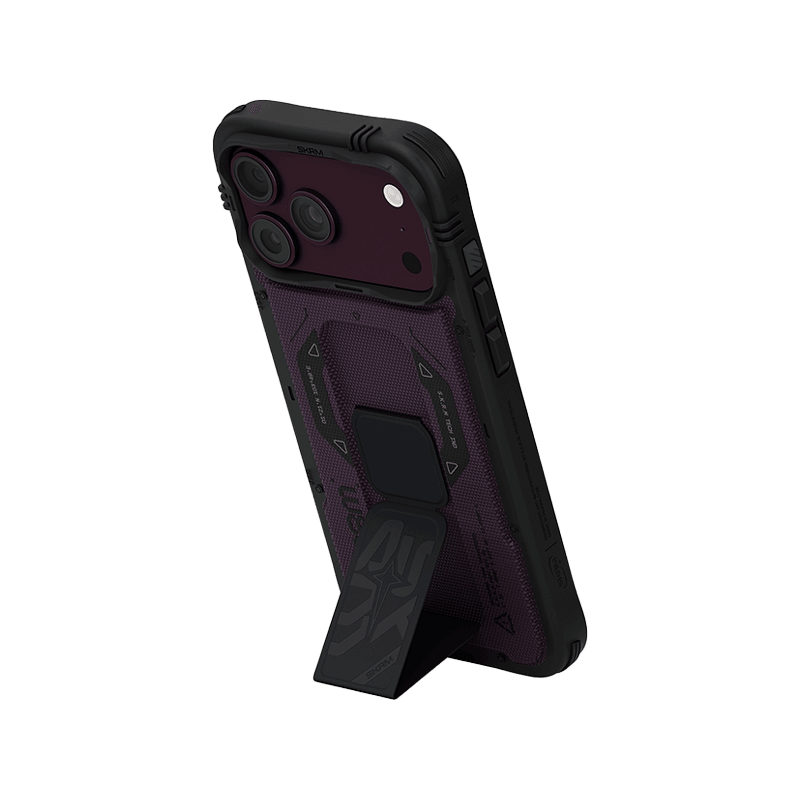SkinArma Phantom MagSafe Case With Grip Stand for iPhone 18 Pro Max - Burgundy