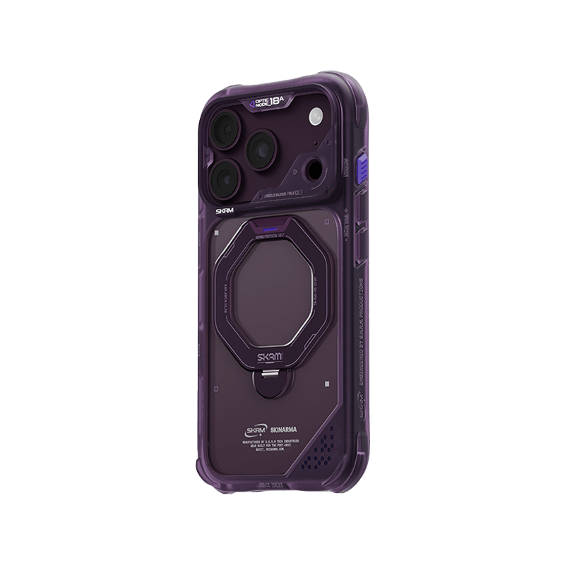 SkinArma Saturn MagSafe Case With Rotating Kick-Stand for iPhone 18 Pro - Burgundy