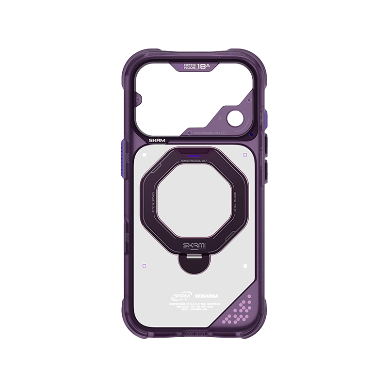 SkinArma Saturn MagSafe Case With Rotating Kick-Stand for iPhone 18 Pro Max - Burgundy