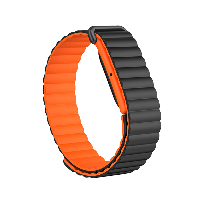 Machino Silicon Magnetic Band for Fitbit Air - Black + Orange