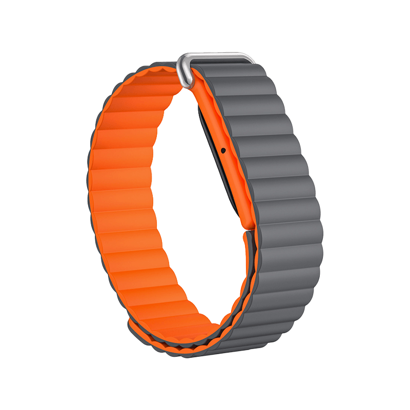 Solidra Silicon Magnetic Band for Fitbit Air - Grey + Orange