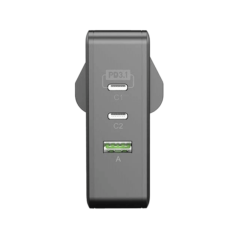 Engage 2-Port USB-C and 1-Port USB-A Travel Charger- Black
