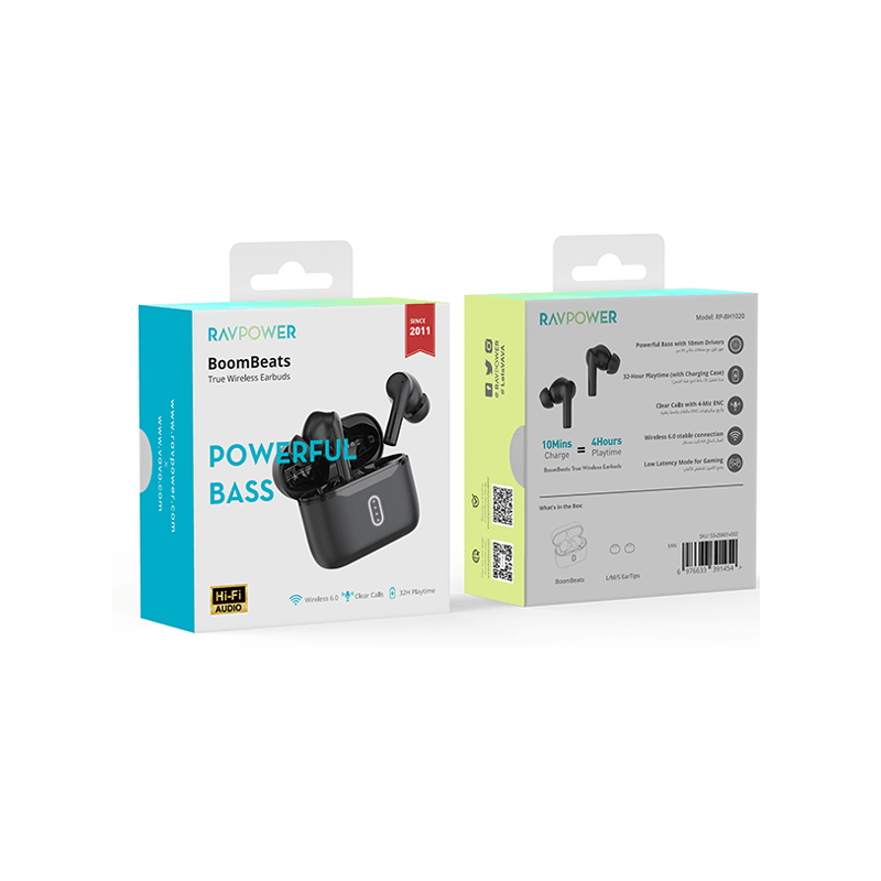 RavPower BoomBeats Earbuds - Black