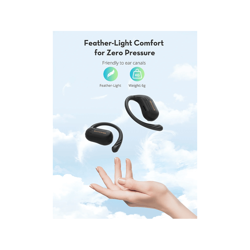 RavPower Open-Ear True Wireless Earbuds - Black