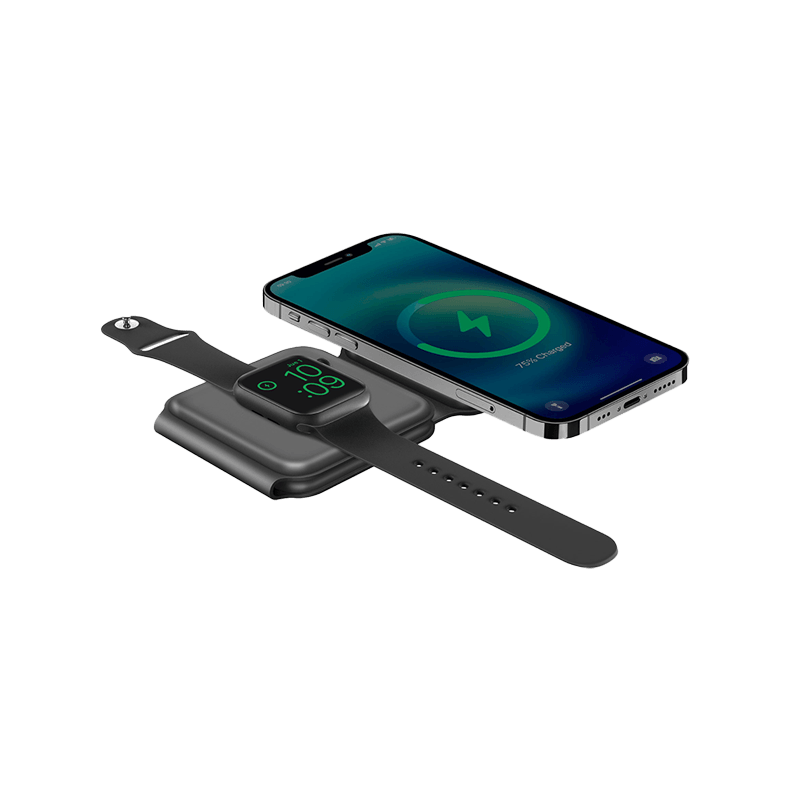 Bazic GoMag Trio 3 In 1 Foldable Magnetic Wireless Charger - Grey
