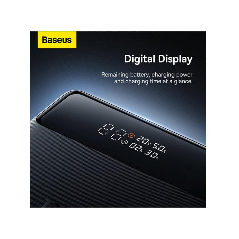 Baseus Blade Power Digital Display HD Edition 100W PD 20000 mAh Power Bank - Black