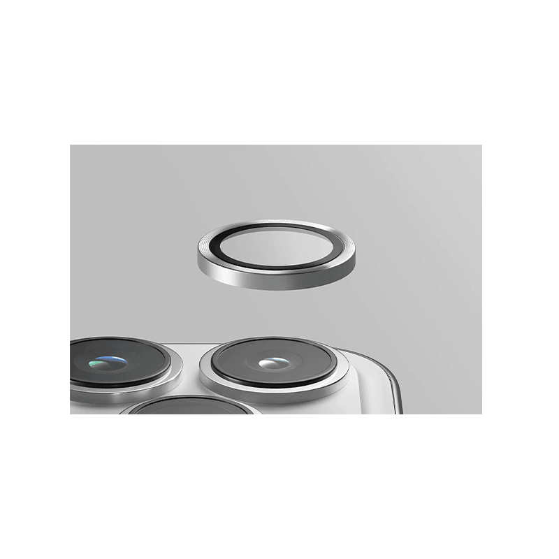 Uniq Optix Stainless Steel Frame Sapphire Camera Lens Protector for iPhone 15 Pro - Tetra Blue