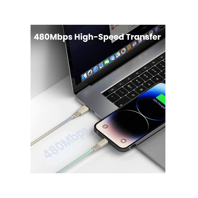 Sharge Retro USB-C to Lightning 480Mbps 20W Cable 1.2M - White