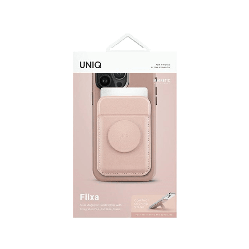 Uniq Flixa Magnetic Pop-Out Card Holder With Grip-Stand - Blush Pink