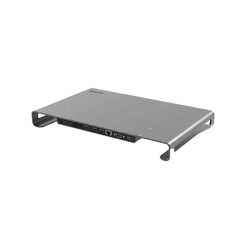 Swissten Dock Aluminium Laptop Stand With USB-C Hub - Silver