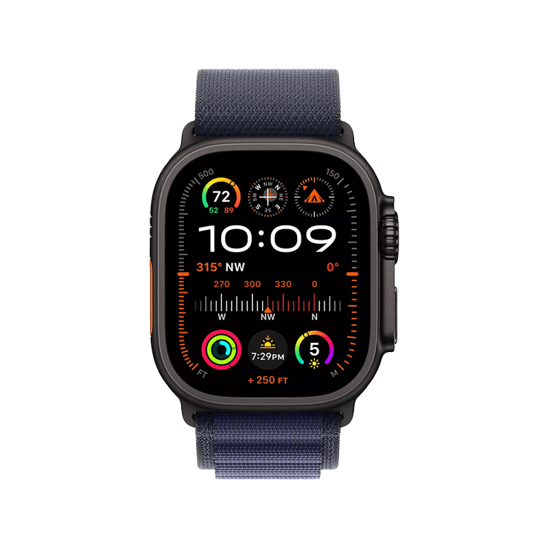 Apple Watch Alpine Loop 49mm - Navy With Black Titanium Finish - Large