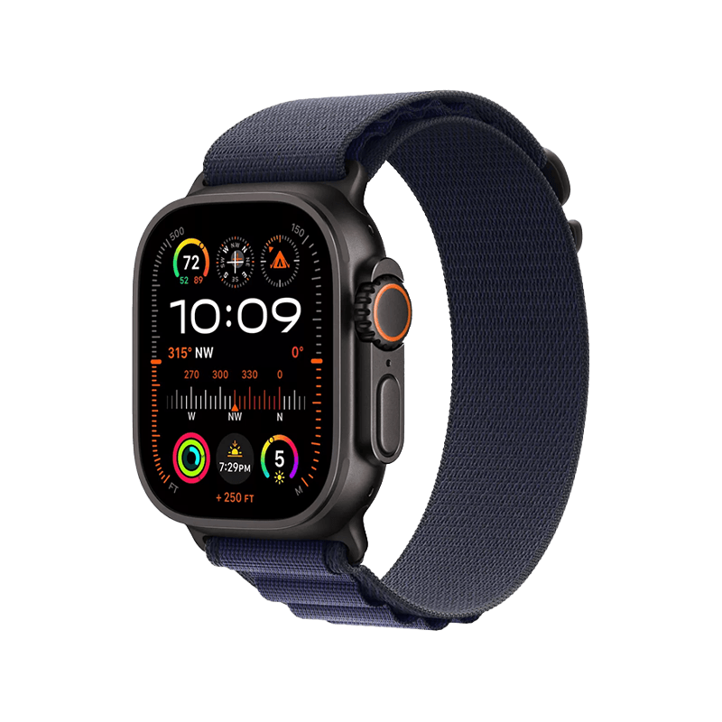 Apple Watch Alpine Loop 49mm - Navy With Black Titanium Finish - Large