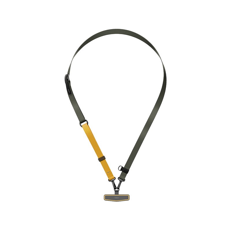 Uniq Vista Flex 2 in 1 Lanyard and Hand Strap - Deep Forest / Canary Yellow