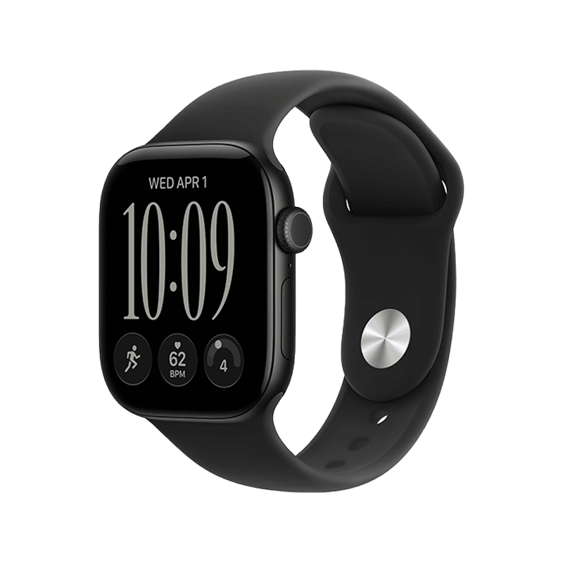 Apple Watch Series 12 GPS 46mm Black Aluminium Case with Black Sport Band - S/M