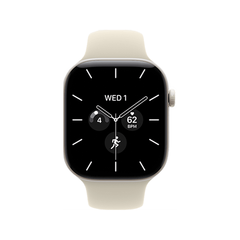 Apple Watch Series 12 GPS + Cellular 42mm Pearl White Ceramic Case with Sand Sport Band - S/M