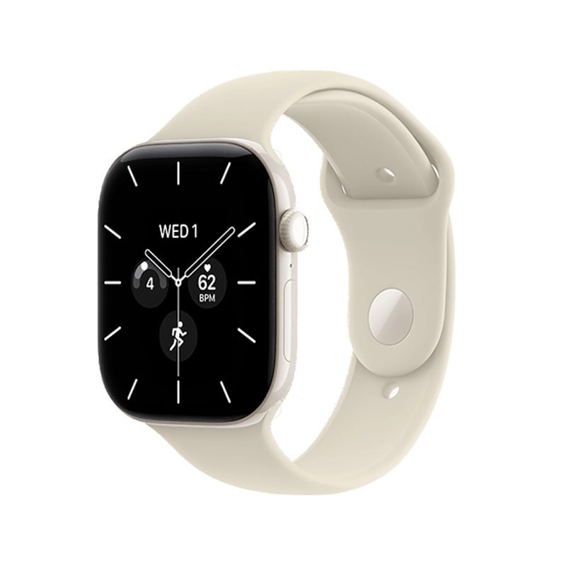 Apple Watch Series 12 GPS + Cellular 42mm Pearl White Ceramic Case with Sand Sport Band - S/M