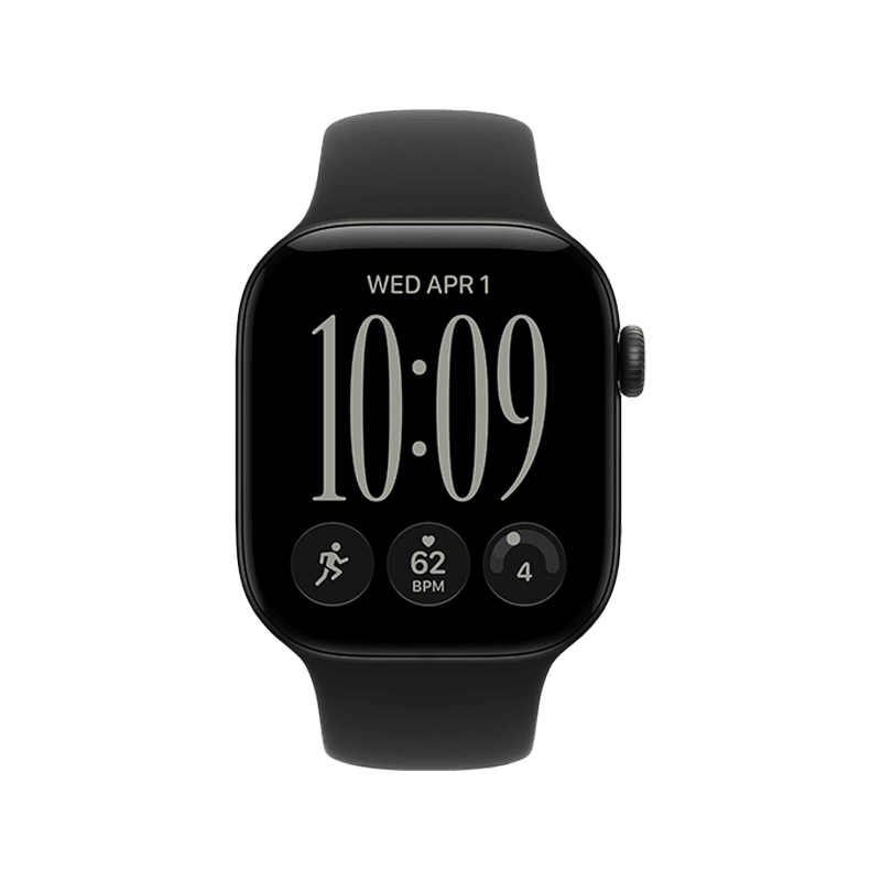 Apple Watch Series 12 GPS + Cellular 46mm Black Aluminium Case with Black Sport Band - S/M