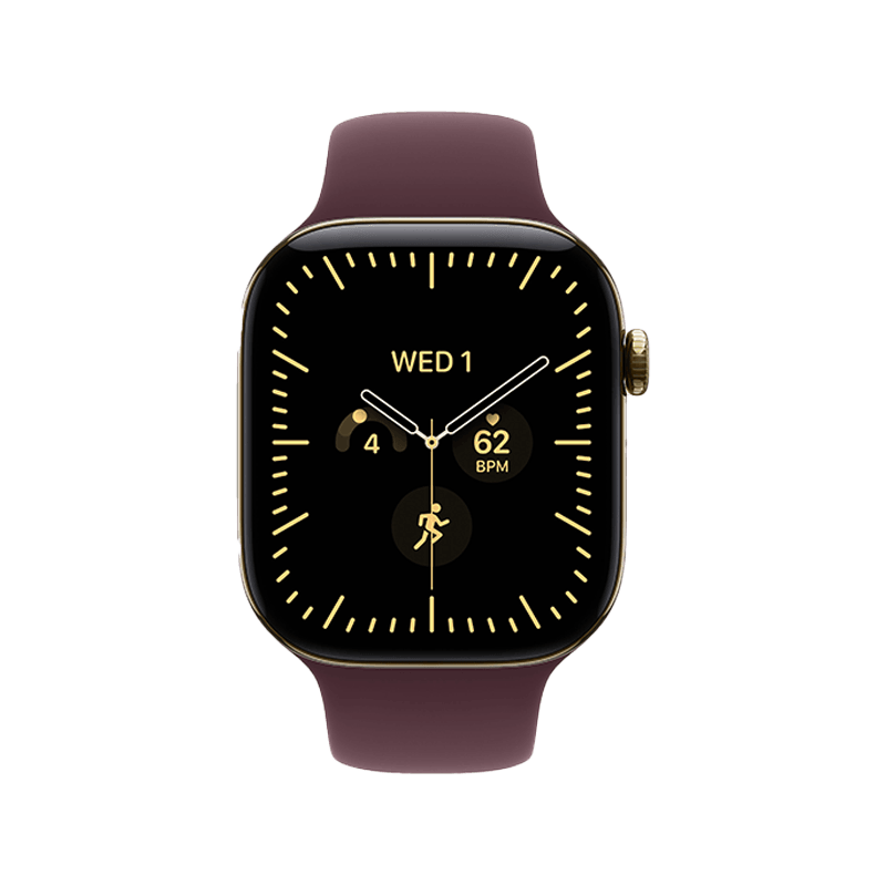 Apple Watch Series 12 GPS + Cellular 46mm Radiant Gold Titanium Case with Burgundy Sport Band - M/L