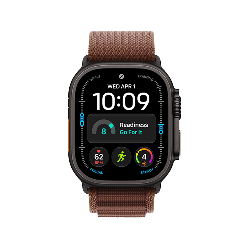 Apple Watch Ultra 4 GPS + Cellular 49mm Black Titanium Case with Burgundy Alpine Loop - L