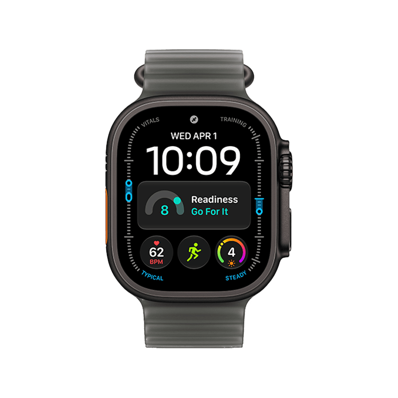 Apple Watch Ultra 4 GPS + Cellular 49mm Black Titanium Case with Translucent Black Ocean Band